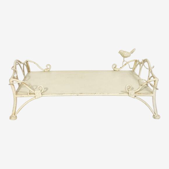 Vintage Painted Wrought Iron Tray 18.5"x11 3/4"x6 1/2" - Picture 3 of 7